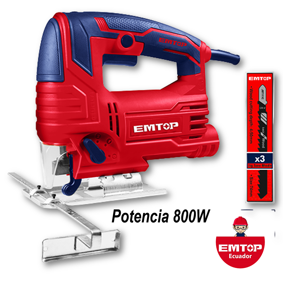 Sierra Caladora Industrial 800W 800-3000Rpm, EMTOP