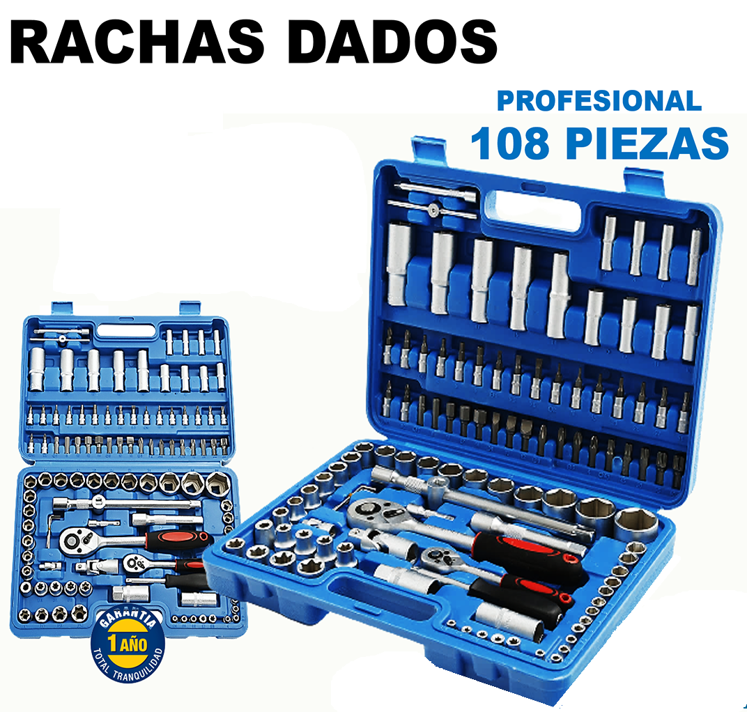 Juego De Dados Racha 1/2 108 Piezas Caja Plástica Protools