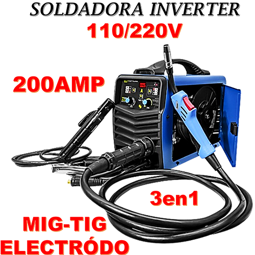 Soldadora BP Inverter MIG TIG Electródo 200amp 110/220v Profesional