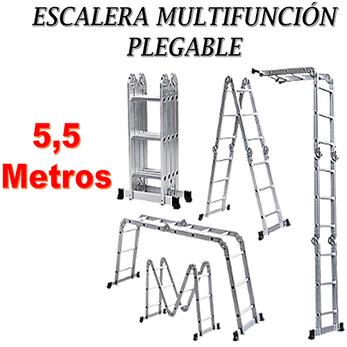 Escalera Multifunción Protools de Aluminio de 5.50m