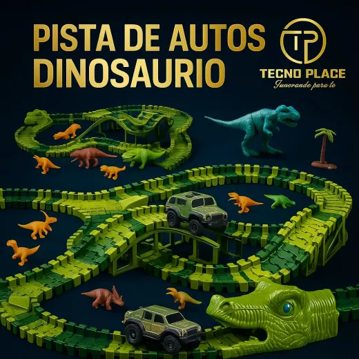 Pista de autos dinosaurio