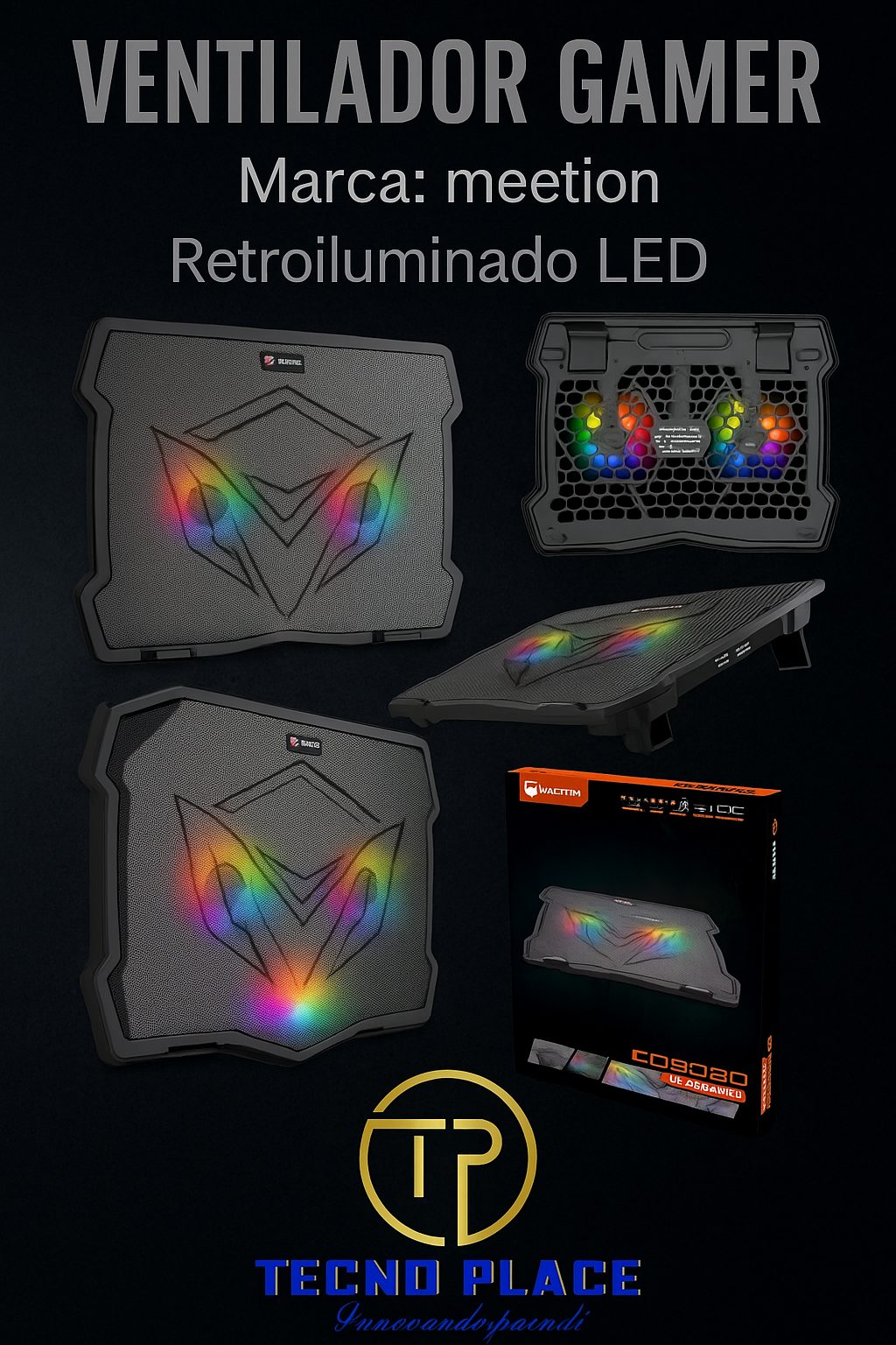 Ventilador Cooler base de enfriamiento para laptop MEETION
