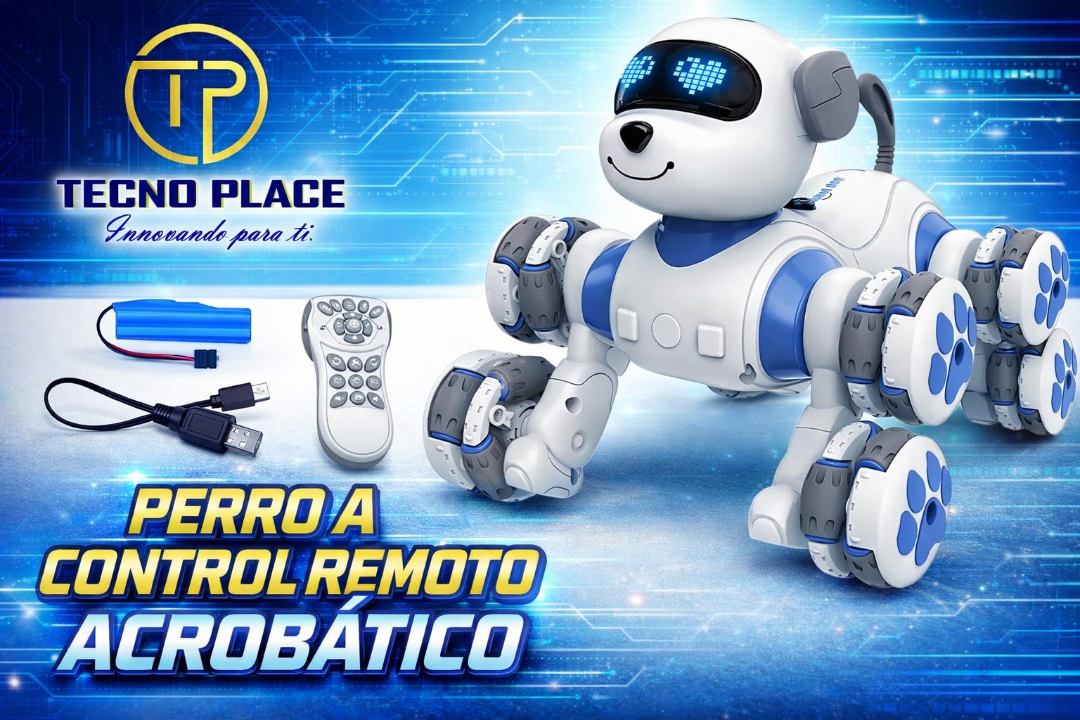 Perro a control remoto acrobático