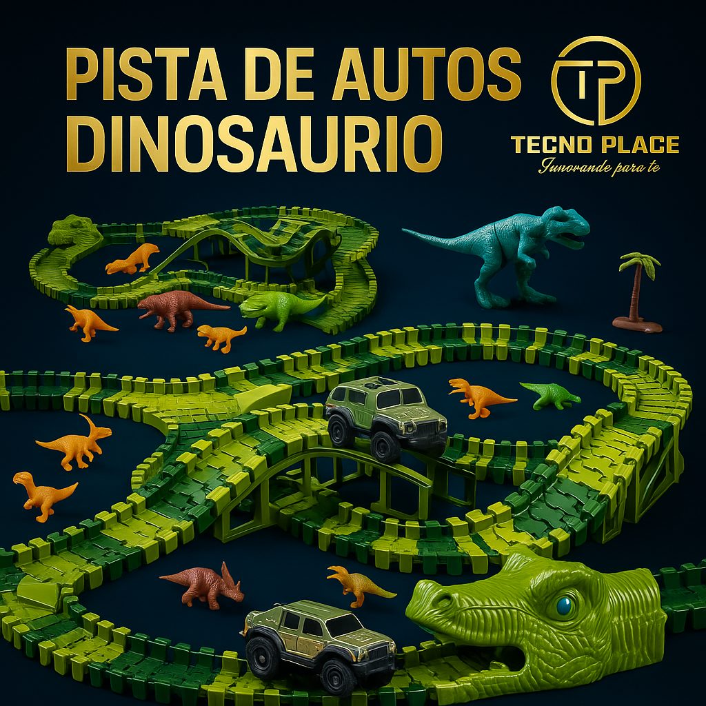 Pista de autos dinosaurio
