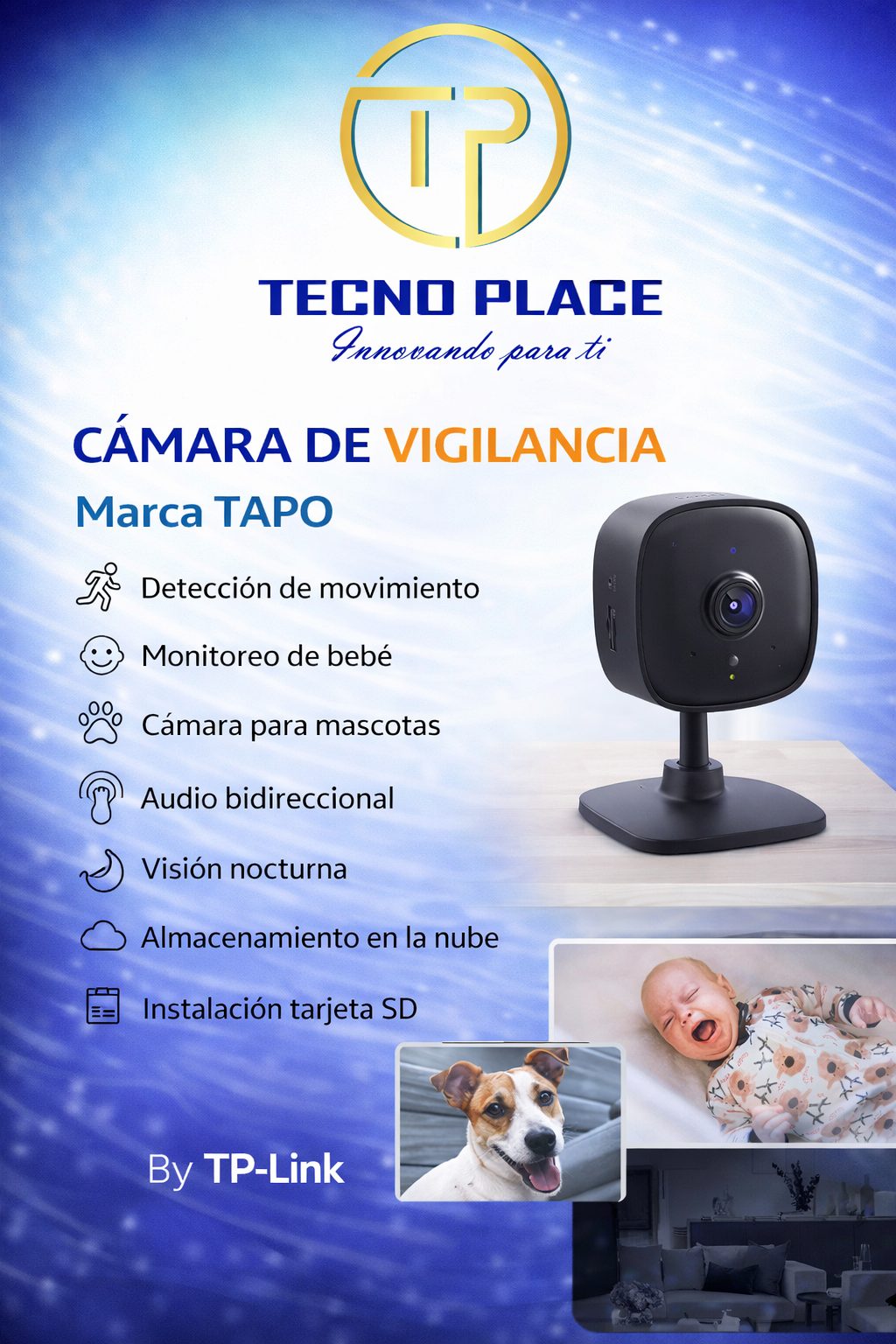 Cámara de vigilancia TAPO interna negro