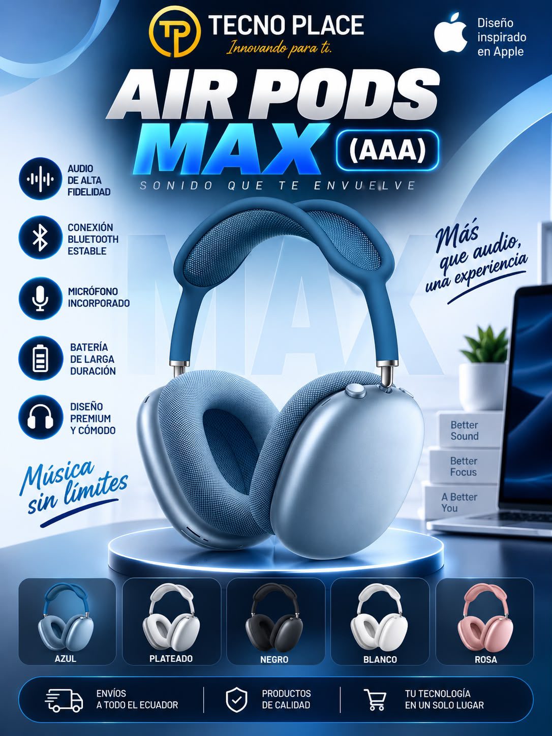 AirPods Max bluetooth azul