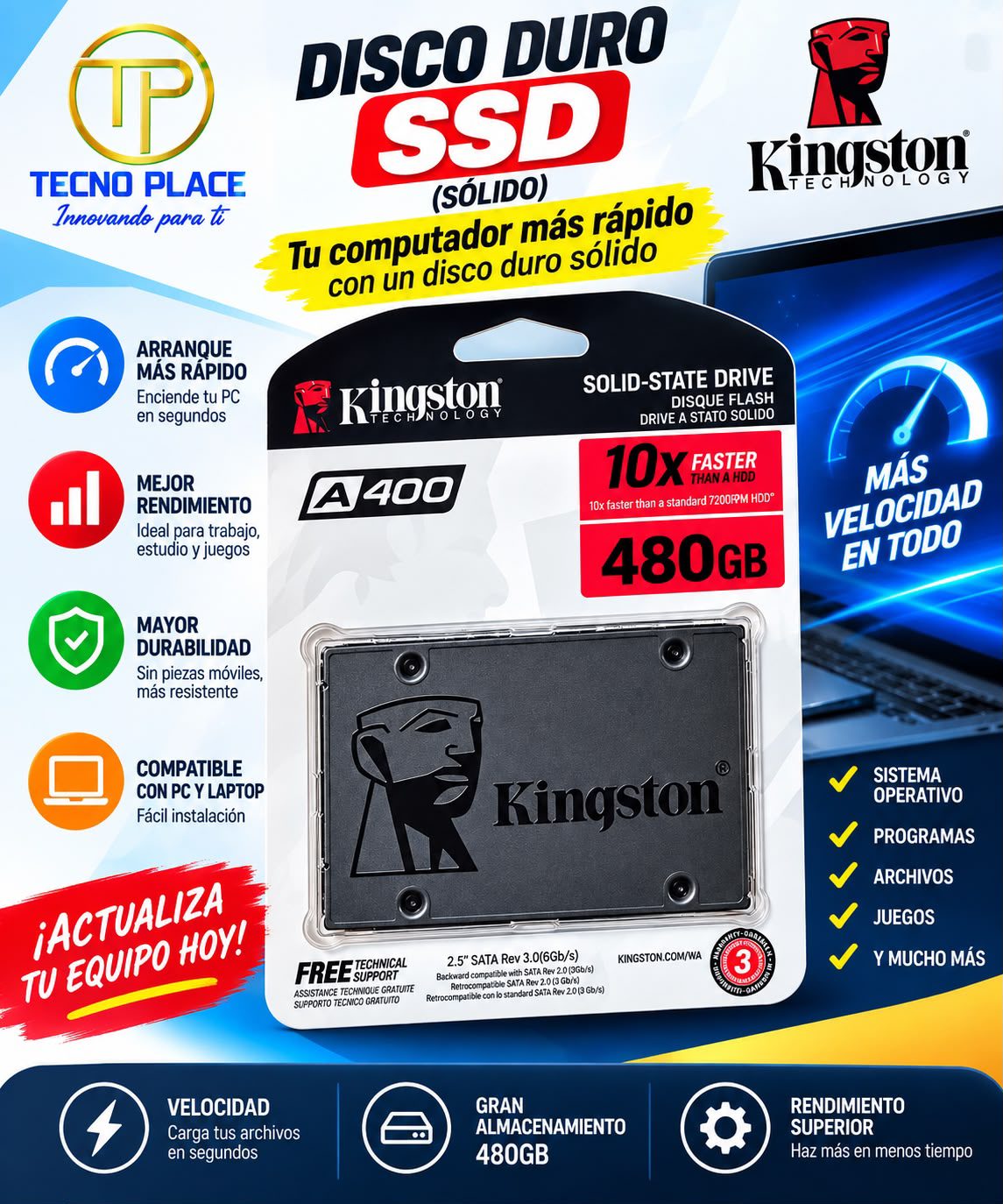 Disco duro sólido SSD Kingston