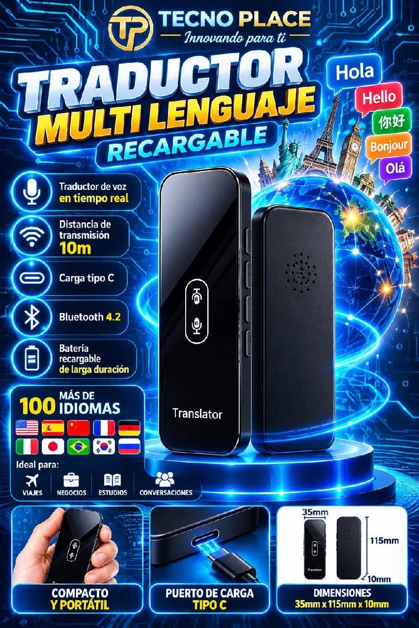 Traductor de Idiomas Multilenguaje recargable