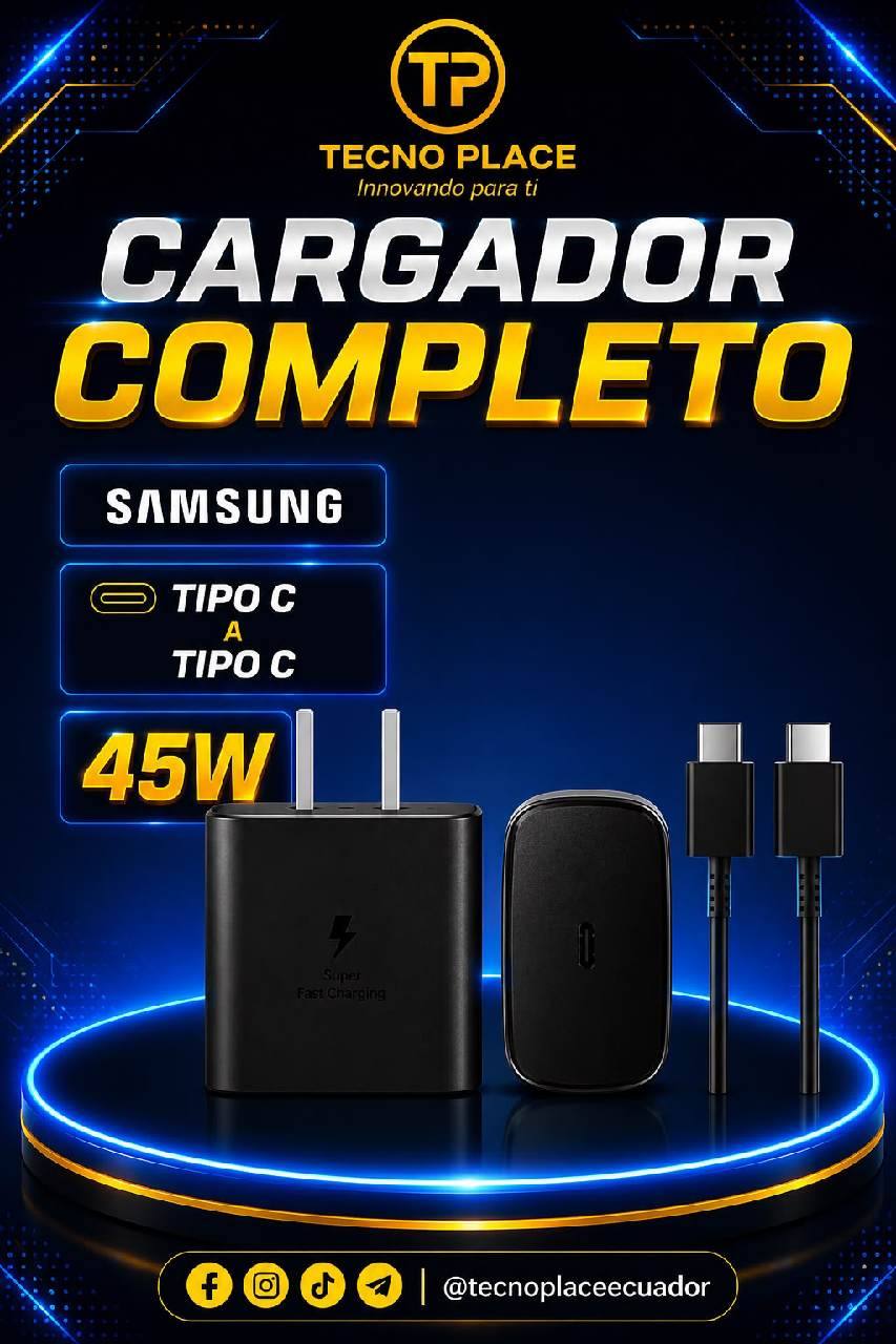 Cargador Samsung 45W completo C a C